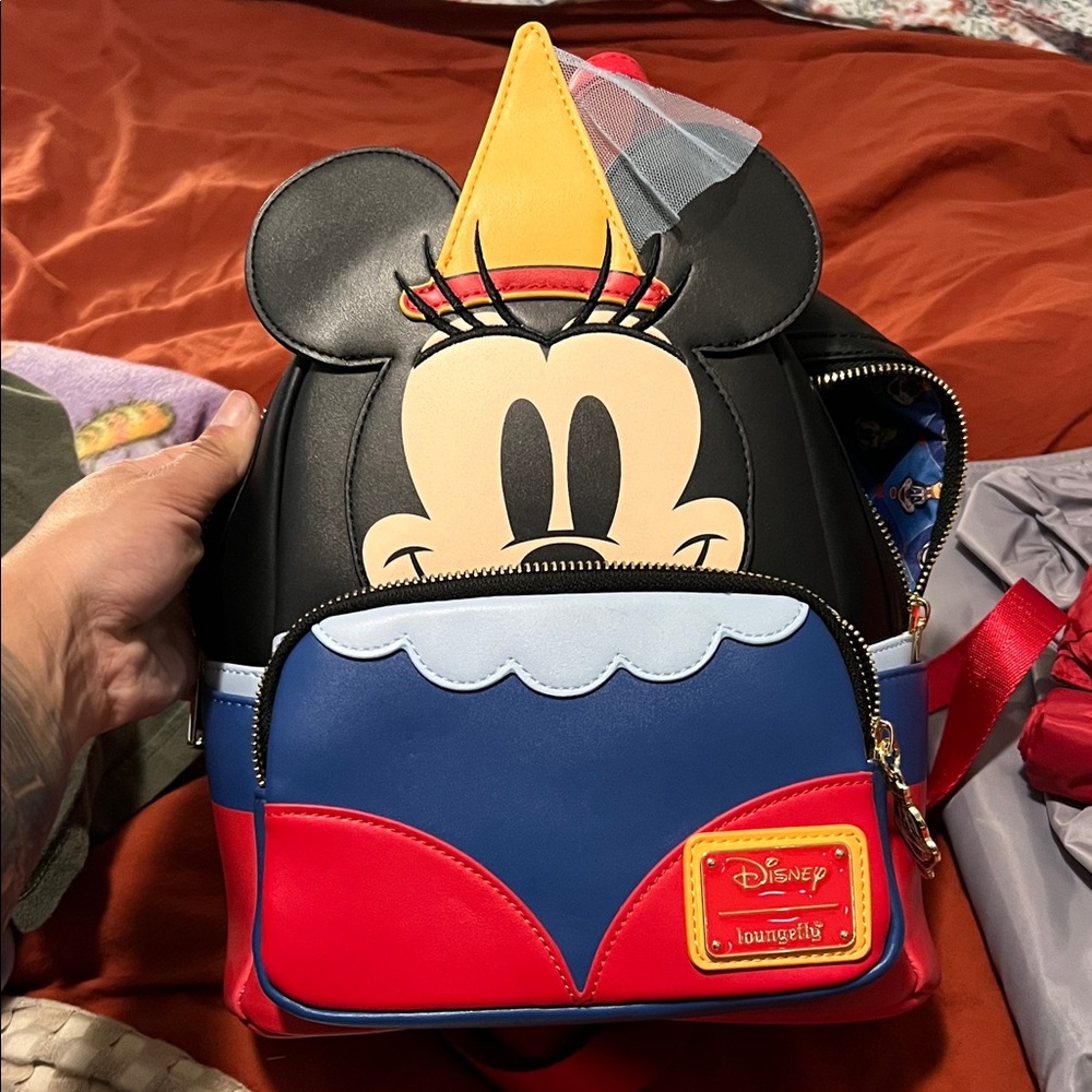 Loungefly Disney Minnie Mouse Backpack - Black, Blue, Red